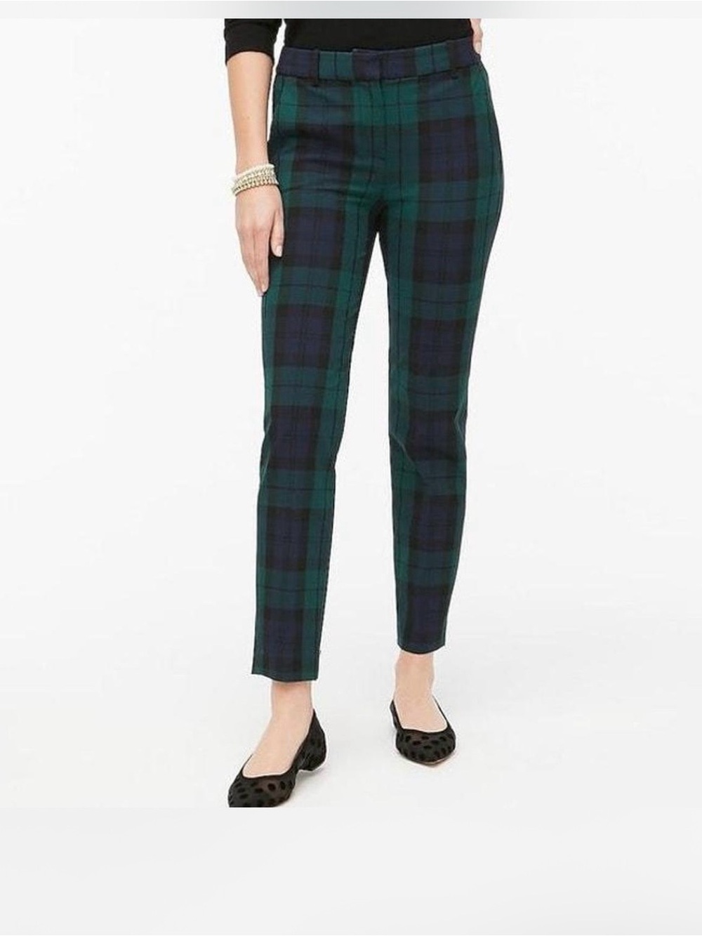 J. Crew Slim Crop Ruby Pant in Black Watch Plaid